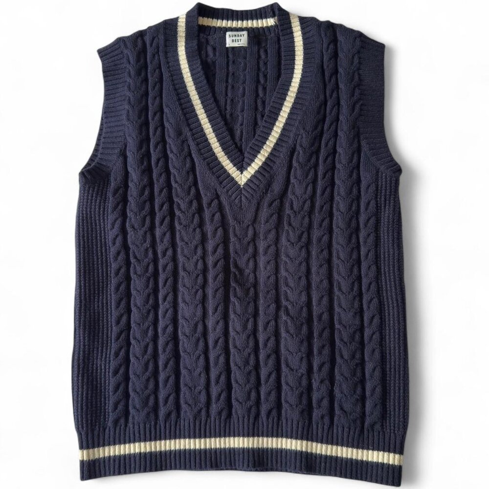Aritzia Sunday Best Navy Sweater Vest